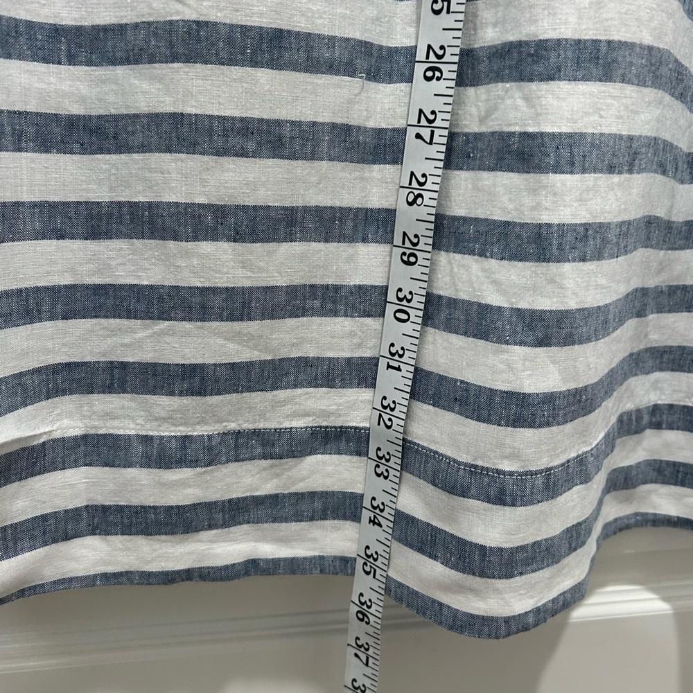 J Jill Linen Seaside White/Blue Striped Maxi A Line Skirt Size - Picture 8 of 8